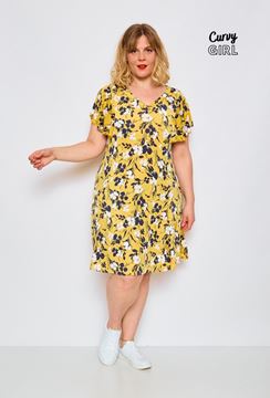 Picture of CURVY GIRL DRESS WITH RUFFLE SLEEVE
